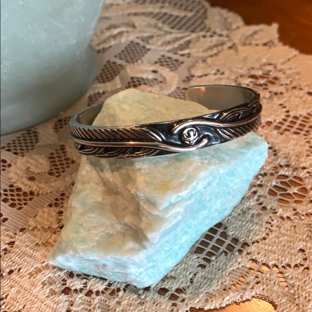 Feather bracelet stainless steel adjustable size